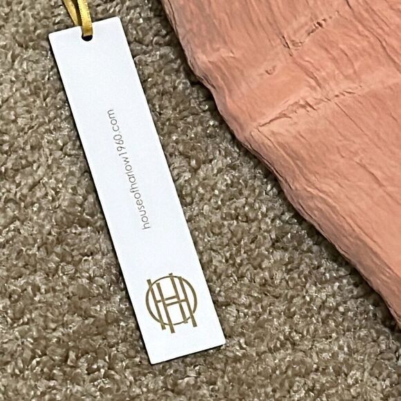 House Of Harlow Women's L Textured Satin Wide Leg Pants Blush Pink Pull On New - Picture 3 of 9